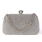 Diamantes sacos de noite para mulheres, prata e ouro, bolsas de ombro luxuosas, banquete de casamento, bolsa de embreagem