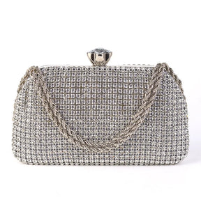 Diamantes sacos de noite para mulheres, prata e ouro, bolsas de ombro luxuosas, banquete de casamento, bolsa de embreagem