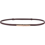 Novo cinto fino de luxo feminino moda doce cor couro genuíno fivela de ouro para vestido jeans decorativo senhora cintura