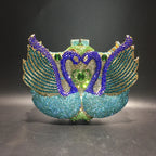 Bolsa feminina de embreagem prateada lantejoulas, bolsa nupcial, festa de casamento, embreagens metálicas, bolsa azul, lantejoulas, diamante, Minaudiere, noite