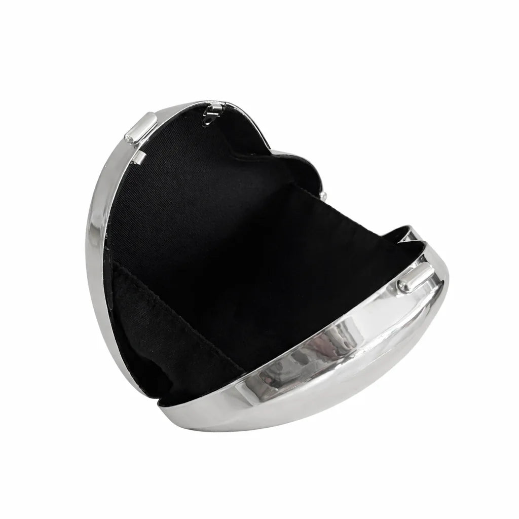 Estilo metálico forma de coração noite embreagem sacos de festa para mulheres designer de luxo bolsa e bolsas 2026 novo na moda correntes ombro  bolsa transversal  frete grátis chegada rápida