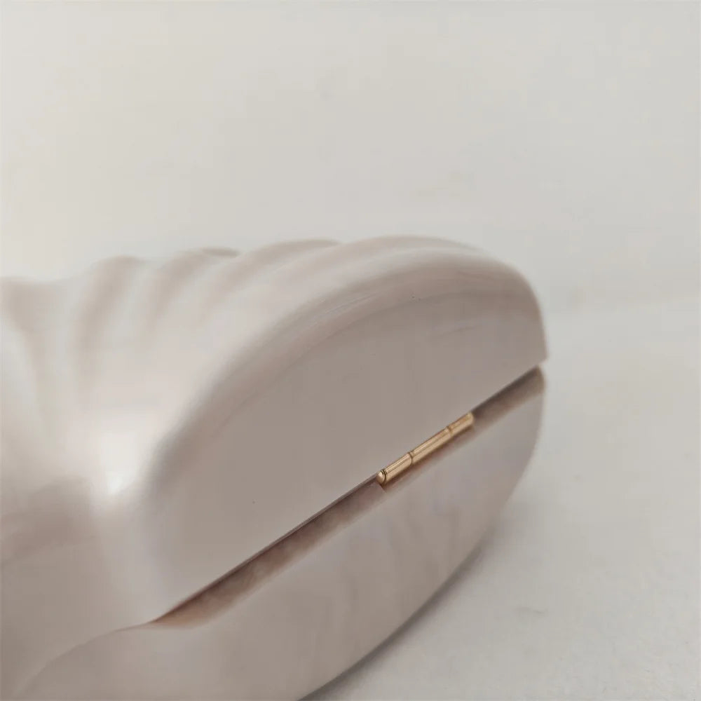 Original concha metade do quarto acrílico frisado saco caixa embreagens festa noite bolsa feminina ombro viagem praia mini bolsas de verão