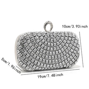 Bolsa de noite embutida com diamante, bolsa feminina para festa, vestido de casamento brilhante, versátil, bolsa crossbody para correspondência diária