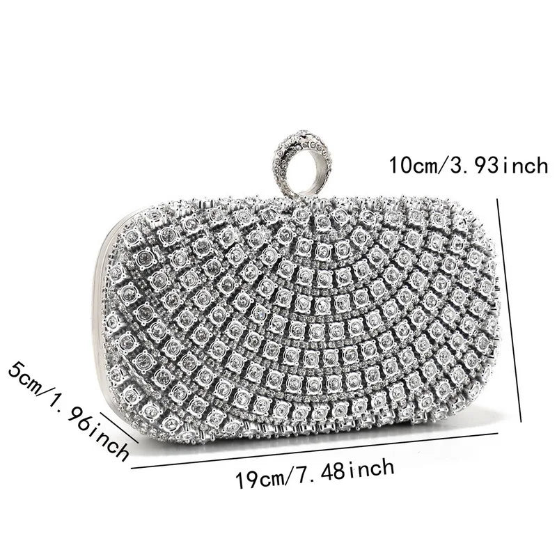 Bolsa de noite embutida com diamante, bolsa feminina para festa, vestido de casamento brilhante, versátil, bolsa crossbody para correspondência diária