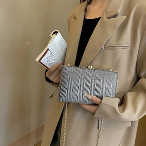 Elegante jantar saco de embreagem bolsa de ombro feminino brilhante grampo de cabelo pequena caixa de maquiagem nova 2025 tendência da moda