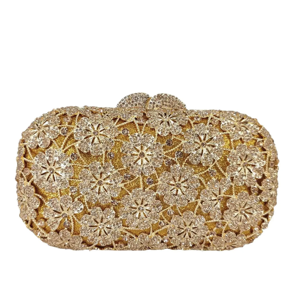 Boutique de fgg flor cristal bolsas de embreagem para mulheres elegantes, sacos de noite de strass floral, bolsa dura minaudiere