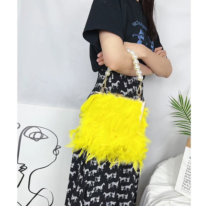 Bolsas de luxo para mulheres, bolsa de embreagem noturna, bolsa de ombro, corrente de pérolas, bolsa de casamento designer 12 cores
