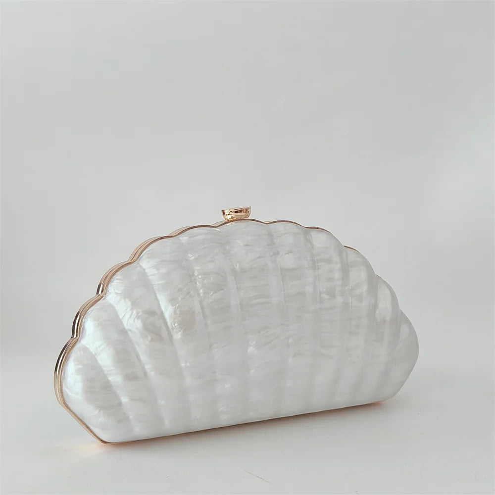 Mini carteira feminina concha ombro crossbody festa de casamento bolsa pérola acrílico sacos de noite designer lday bolsa de embreagem luxo