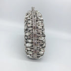 Esplêndido saco de jantar de diamante de metal, cheio de diamantes, saco de moda portátil para vestidos de banquete feminino bolsa de strass