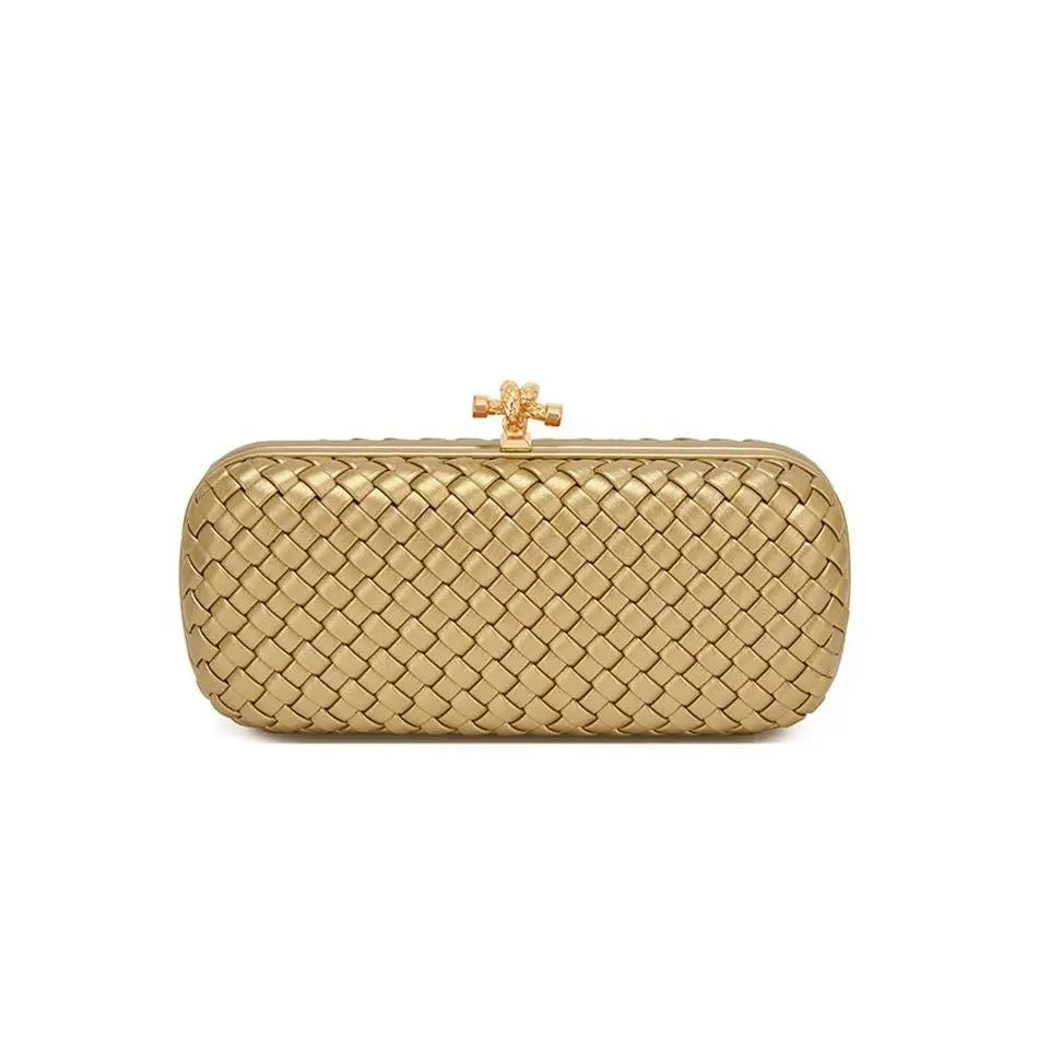 Bolsa Transversal B Home de PU Trançado, Bolsa de Ombro ande com Corrente, Estilo Europeu Moderno, Superfície ia, Cor Pura