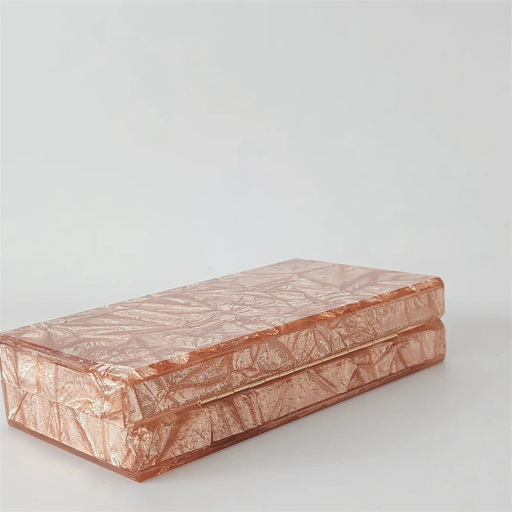 Grande brilhante ouro tecido acrílico bolsas e bolsas femininas perspex caixa embreagem noite crossbody longo mini feminino senhora pro nova aleta