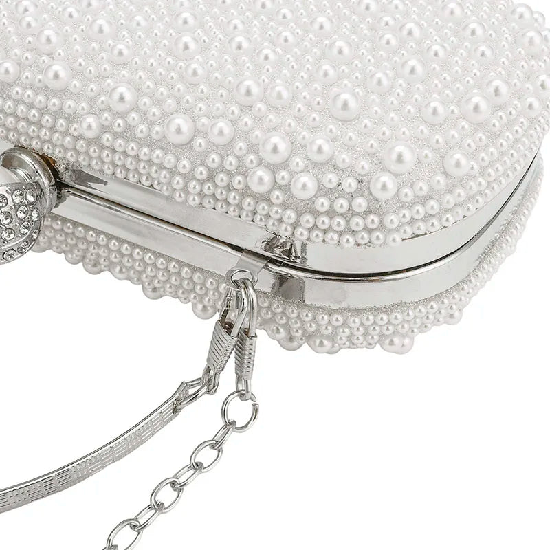 Bolsas de noite femininas pérola frisado bolsa embreagem casamento nupcial garras festa baile senhora crossbody bolsa ombro