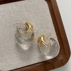 Brincos Transparentes em Forma de U Retro de Alta Qualidade com Agulha de Prata 925 Design F Sensacional Joias para Ou...