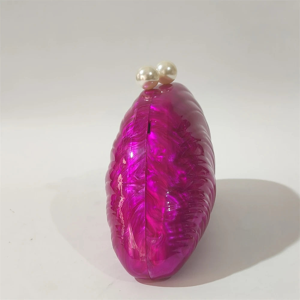 Shell ovo acrílico bolsas de embreagem para mulheres casamento doces noite crossbody saco marmoreio bolsas mini feminino corrente destacável