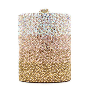 Novo design cor gradiente artesanal cheio de diamante bolsa embreagem strass senhoras saco de noite para festa de casamento
