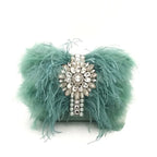 Luxo pena de avestruz sacos de noite para as mulheres 2025 corrente ombro crossbody saco borla festa embreagem bolsa verde bolsas casamento