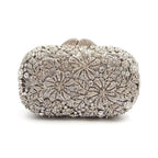Mulheres saco de festa à noite diamantes elegante embreagem cristal luxo nupcial festa casamento carteira bolsa flor bolsas cristal