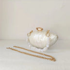 Mini mármore verde pérola acrílico feminino concha caixa embreagens presente pro pequena noite minaudiere sacos de casamento nupcial bolsas festa