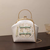 Vintage bordado rendas flores concha bloqueio bolsas para mulheres saco de casamento pequena corrente feminina ombro crossbody saco franja sacos