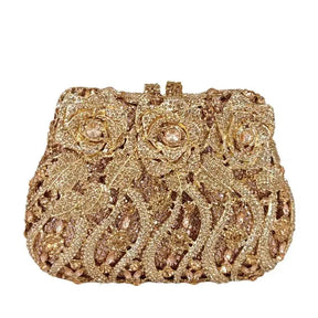 Boutique de fgg elegante feminino flor bolsas de noite cristal bolsa embreagem formal festa casamento nupcial strass bolsa embreagem