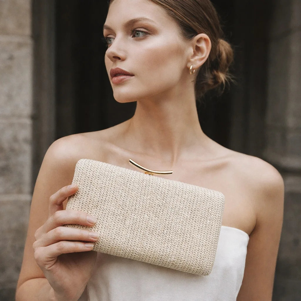 Tecer palha noite sacos de embreagem para as mulheres bolsa luxo festa verão moda sacos ombro hadbags casamento nupcial garras sac