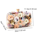 Moda feminina sacos flor diamantes bordado pequena embreagem de luxo senhora bolsas sacos noite nova chegada corrente bolsa ombro