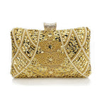 Sacos de noite frisados luxuosos com corrente metálica para mulheres, sacos de ombro femininos, embreagem do casamento, fechamento do diamante, bolsas do partido, sacos de noite