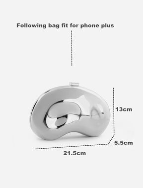 Bolsa Concha de Metal Prata e Ouro Feminina, Clutch Noite Bonito, Alça para Festa de Casamento, Bolsas Pequenas, Bolsa Designer