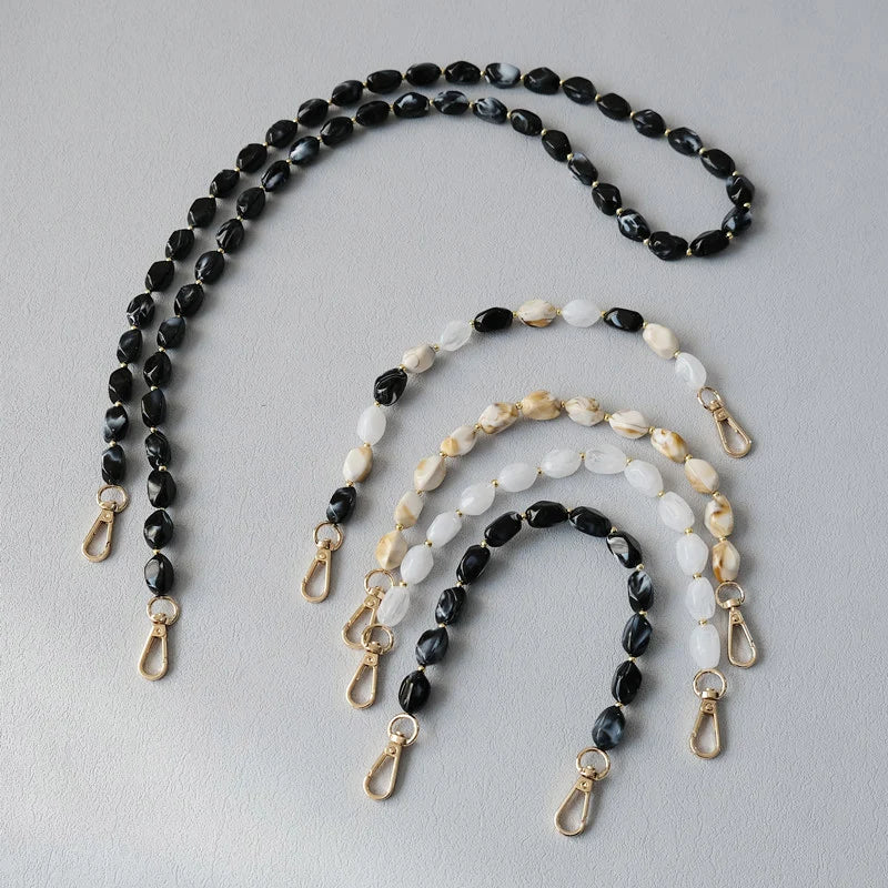 Corrente frisada destacável para mulheres, bolsa acrílica, alça de ombro, corrente, branca, monocromática, destacável, luxo, nova moda