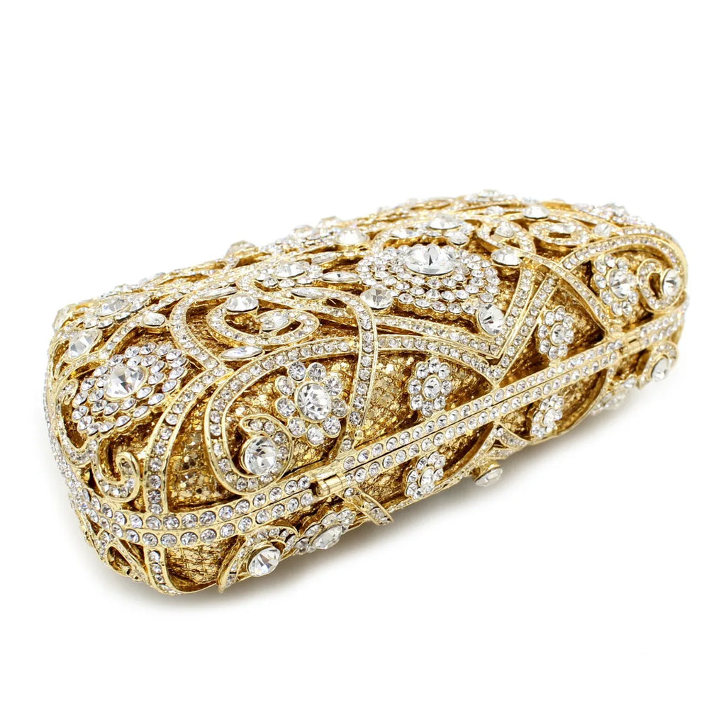 Novo luxo multi-cor em forma de bolinho cristal oco design strass saco de embreagem com caixa de presente senhoras saco de noite