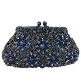 Flor coroa prata cristal embreagem para mulheres, bolsa de noite, saco de baile, embreagens nupciais, bolsa de casamento, boutique de fgg, em estoque