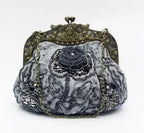 2025 novo vintage frisado saco de noite bordado diamante lantejoulas embreagem bolsa de mão saco de noiva