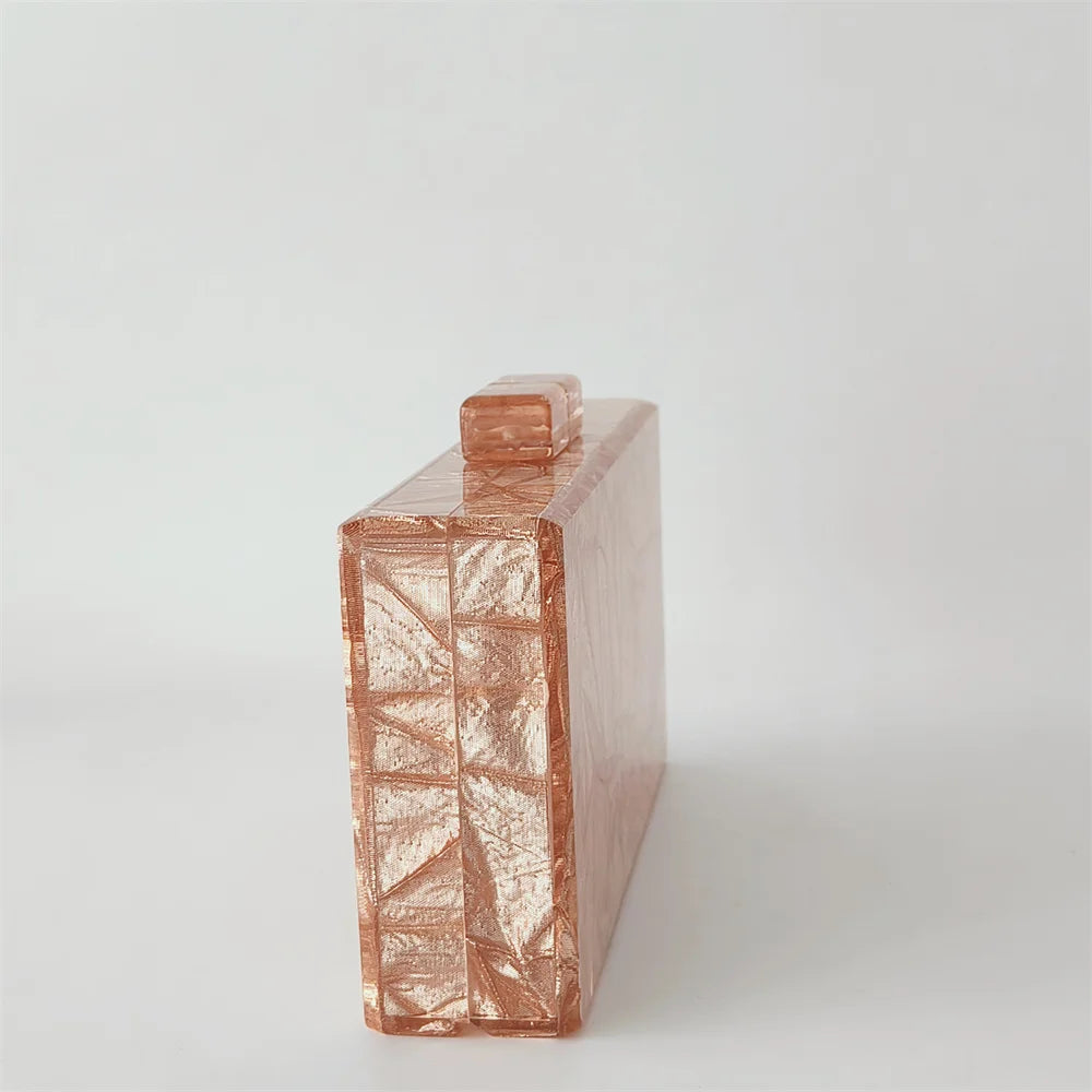 Grande brilhante ouro tecido acrílico bolsas e bolsas femininas perspex caixa embreagem noite crossbody longo mini feminino senhora pro nova aleta