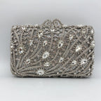Corrente quadrada horizontal cheia de diamantes bolsa de embreagem algas diamante jantar saco banquete bolsa feminina
