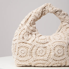 Bolsa de tecido oco com padrão, bolsas de praia boêmia para mulheres, conjunto de crochê, acessórios de praia femininos, Trav Must Haves (padrão aleatório)