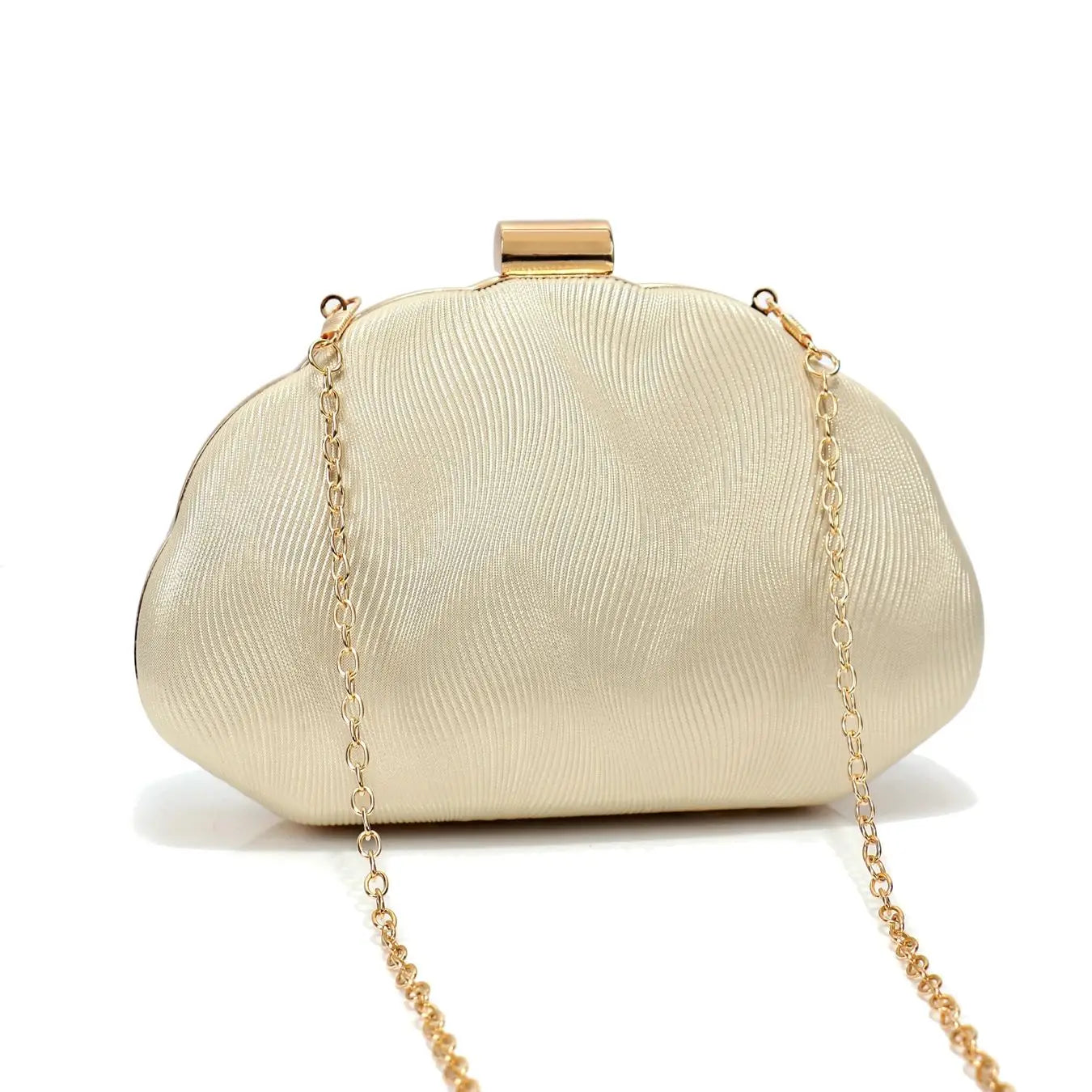 Moda pu senhora feminina sacos de noite design concha metal glitter glamourosa festa pequena caixa bolsas vestido ombro corrente saco embreagem