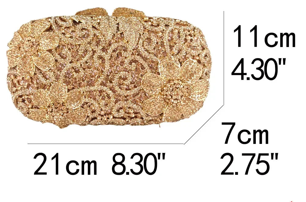 Boutique de fgg champanhe feminino flor bolsa de noite saco nupcial casamento strass bolsas festa jantar formal saco embreagem