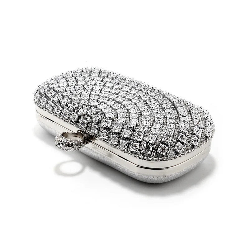 Bolsa de noite embutida com diamante, bolsa feminina para festa, vestido de casamento brilhante, versátil, bolsa crossbody para correspondência diária