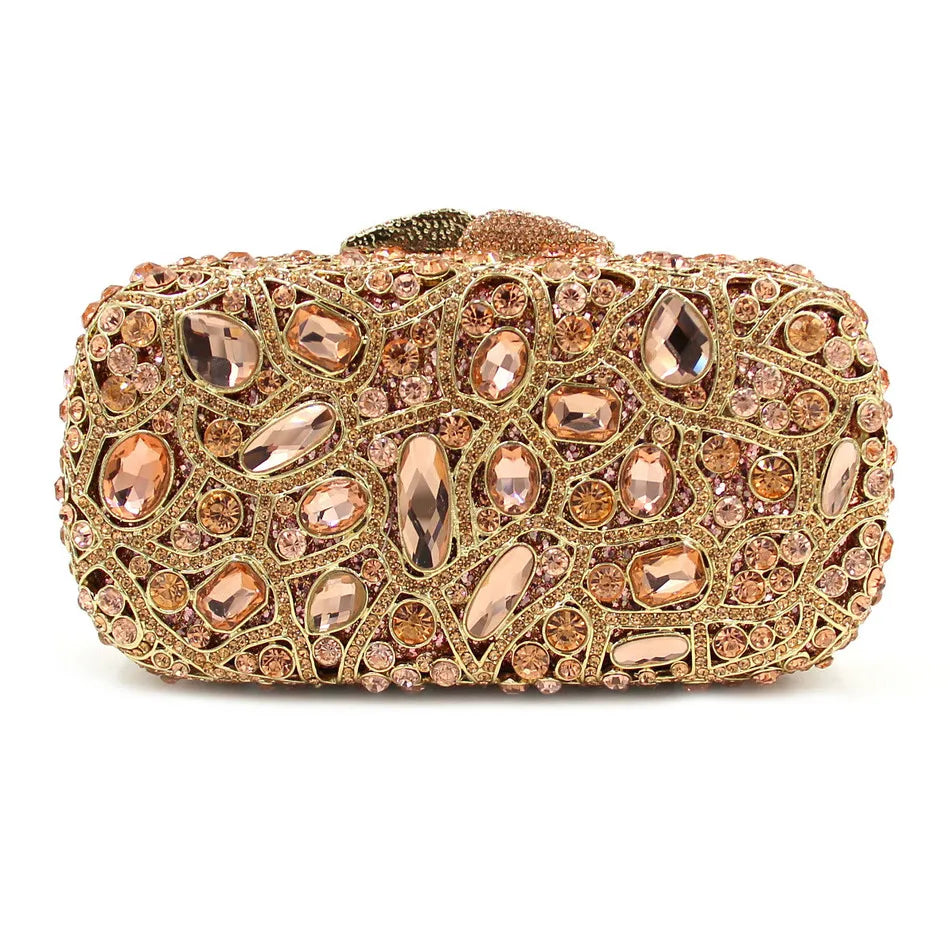 Atacado de luxo rosa diamante feminino luxo strass embreagem saco noite e bolsa cristal saco noite