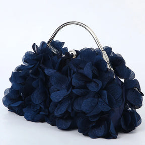 Flor noite bolsa de embreagem estilo doce floral casamento romântico nupcial bolsa alça metal banquete jantar vestido sacos com corrente