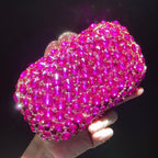 Embreagem de pedra clara branca e prateada para mulheres, bolsas de cristal, festa de casamento, bolsas de baile, embreagem nupcial de diamante