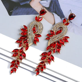 Moda folha nota colorido cristal longo pendurado jóias para meninas brincos feminino retro luz luxo requintado senhoras brincos