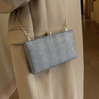 Elegante jantar saco de embreagem bolsa de ombro feminino brilhante grampo de cabelo pequena caixa de maquiagem nova 2025 tendência da moda