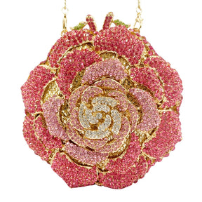 Rosa/branco cristal noite sacos de embreagem strass festa baile bolsas diamantes flor formal jantar bolsas para mulher minaudiere