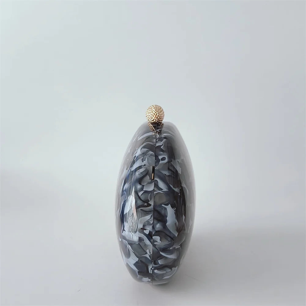 Bolsa de mão oval crossbody concha elegante carteiras de mão femininas sacos de noite ombro nova forma especial bolsas de casamento acrílico