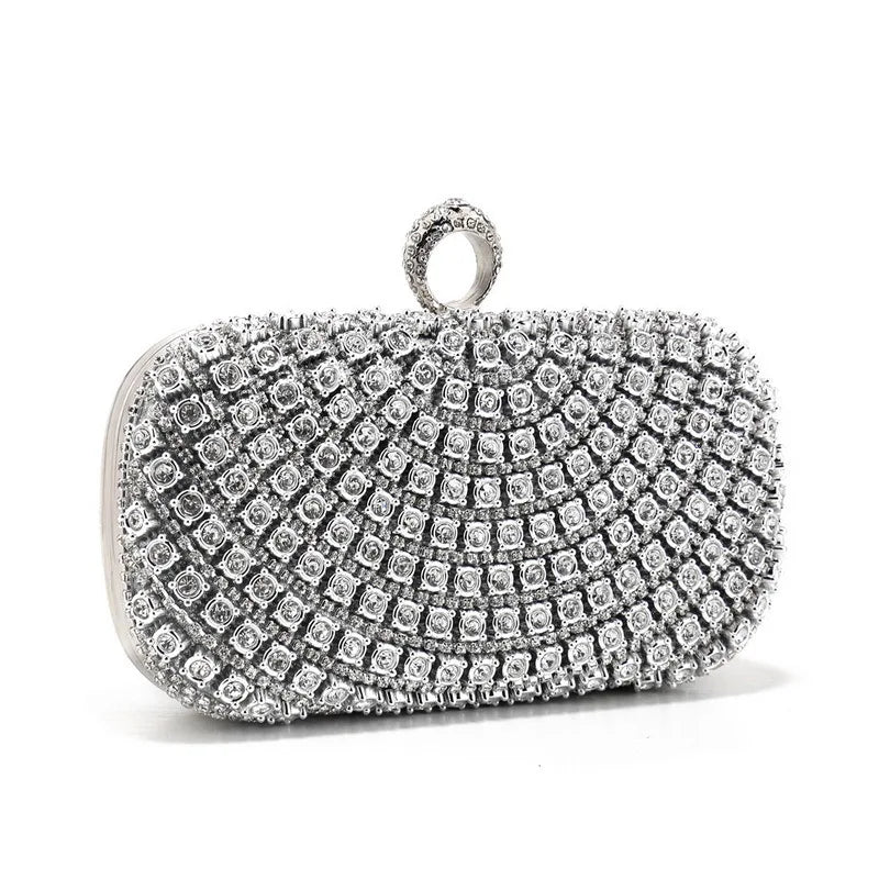 Bolsa de noite embutida com diamante, bolsa feminina para festa, vestido de casamento brilhante, versátil, bolsa crossbody para correspondência diária