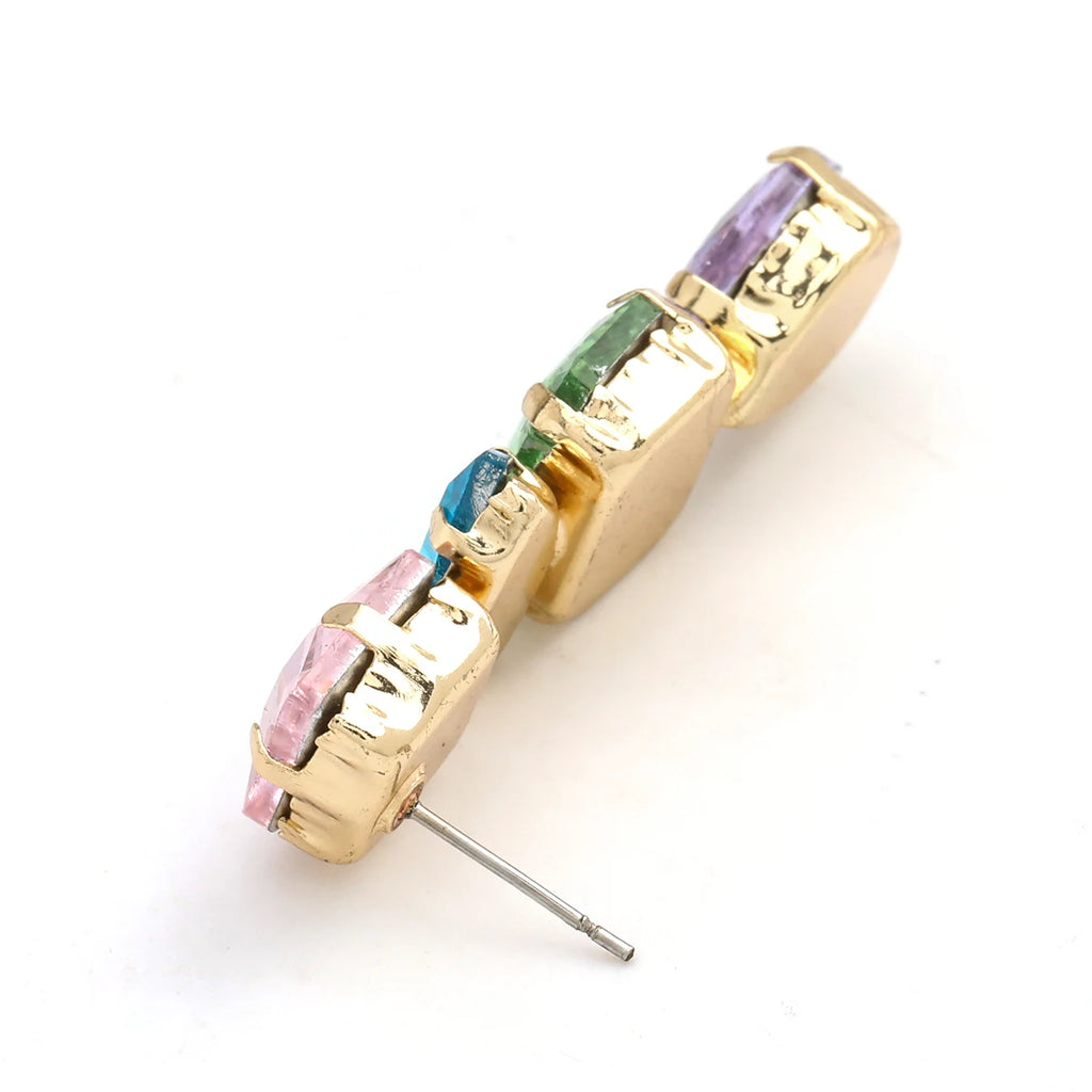 Moda personalidade menina strass gota de água balançar brincos feminino elegante temperamento jóias acessórios