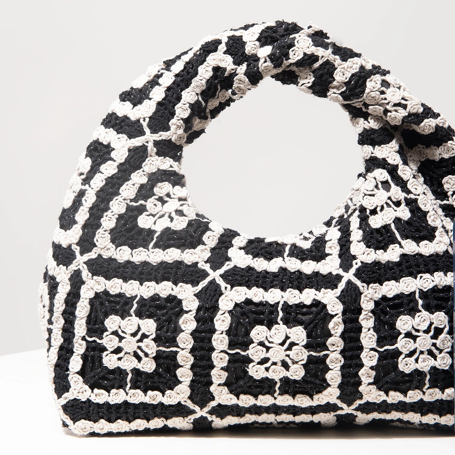 Bolsa de tecido oco com padrão, bolsas de praia boêmia para mulheres, conjunto de crochê, acessórios de praia femininos, Trav Must Haves (padrão aleatório)