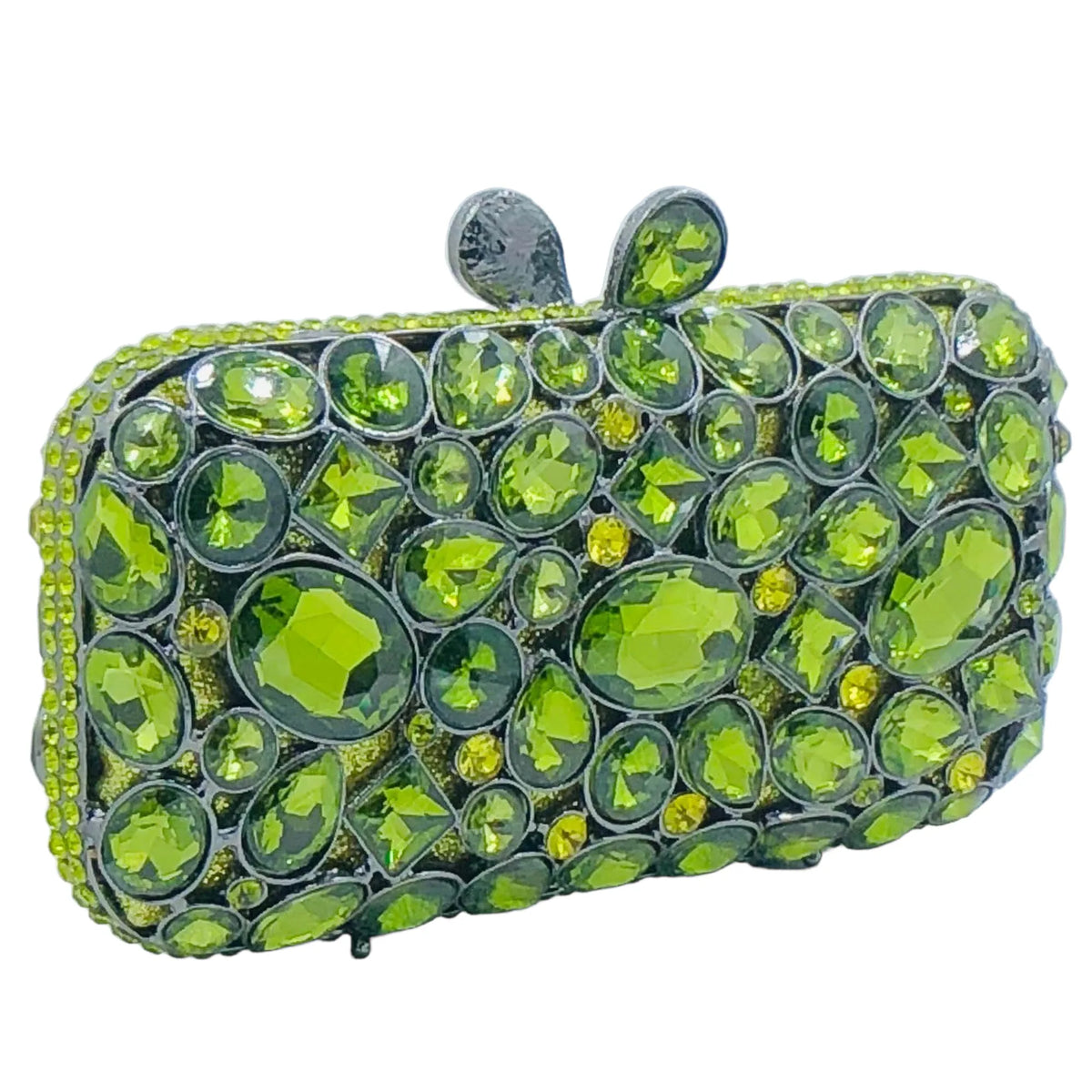 Boutique de fgg bolsas de embreagem verdes para festa feminina, bolsas minaudiere de noite com strass brilhantes, bolsa de embreagem de casamento com pedras preciosas grandes