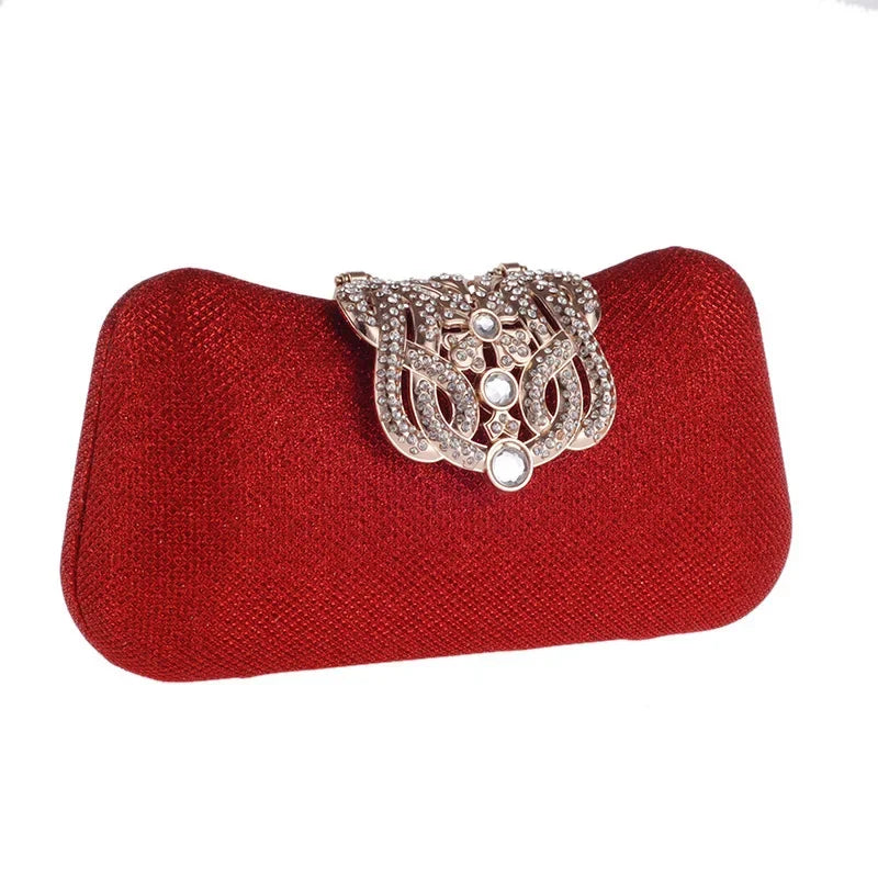 Bolsa de mão feminina embutida com diamante, concha dura, bolsa de noite, ombro, crossbody, corrente, maquiagem, couro pu, compartimento interior